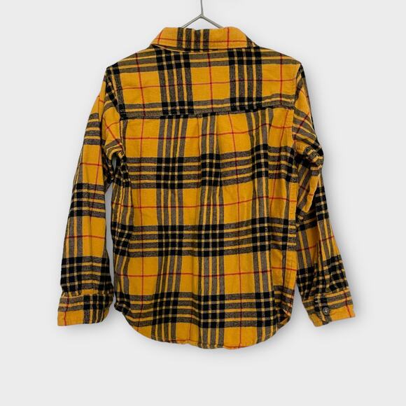 Hanna Andersson Yellow Plaid Flannel Sz 4 Long-Sleeve Button-Up - Picture 3 of 5